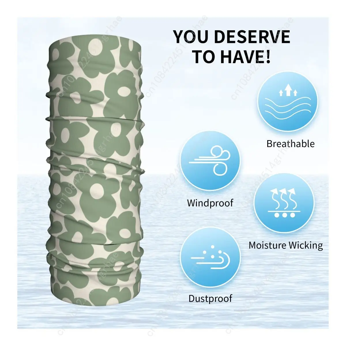 مخصص حكيم الأخضر رائع الزهور باندانا الرقبة الجراب يندبروف الوجه وشاح غطاء الرجال النساء أغطية الرأس أنبوب بالاكلافا #3