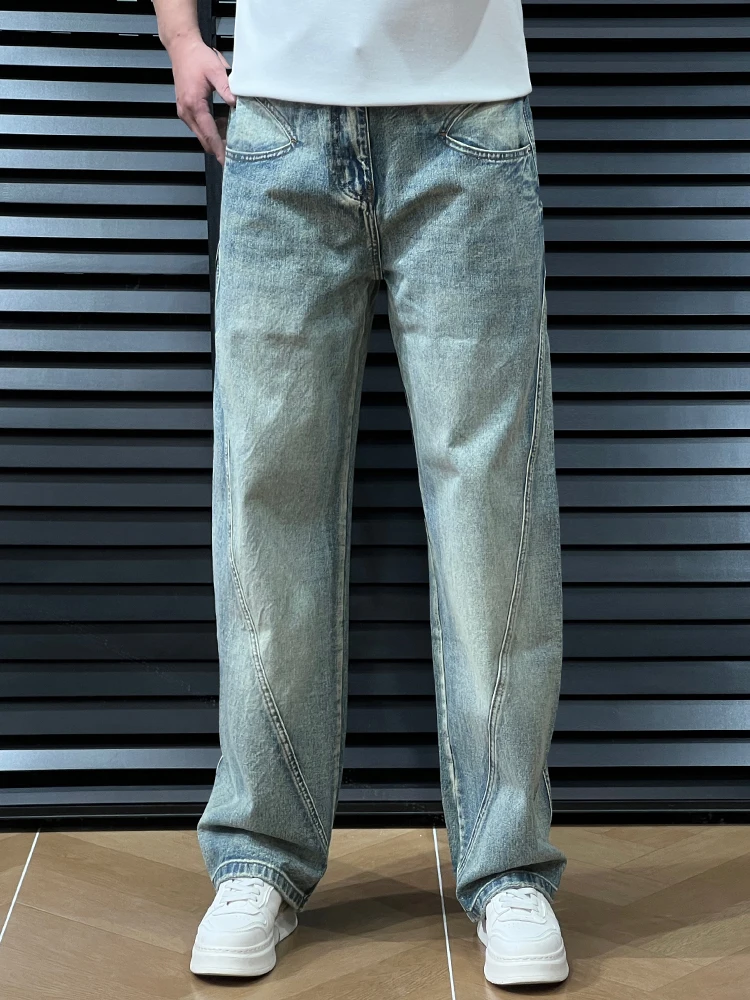 

American Style Men's Jeans 2026 New Loose Handsome High Street Knife Pants Spring Casual Versatile Straight Leg Pants