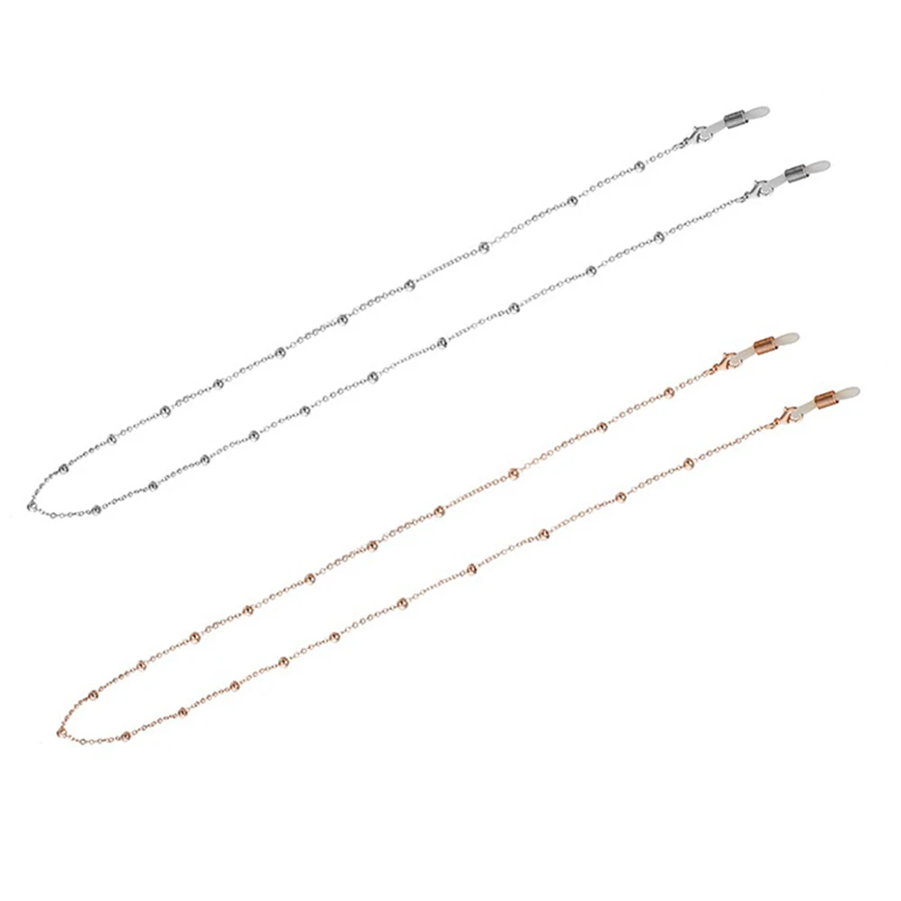 

2Pcs Metal Chain Eyeglasses Chains Durable Anti-Slip Eyewear Safety Strap Holder for Reading Glasses Sunglasses Necklace