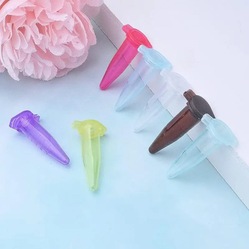 100pcs 1.5ml Lab Mini Plastic Test Tube Centrifuge Vial Snap Cap Polypropylene Micro Vials for Sample Storage Container No-Leak