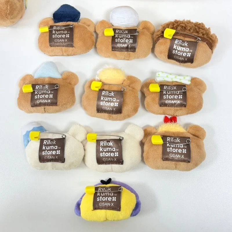 漫画リラックマの大きな頭のぬいぐるみブローチピンふわふわ動物茶色のクマキイロイトリぬいぐるみバッジピンバッグアクセサリー