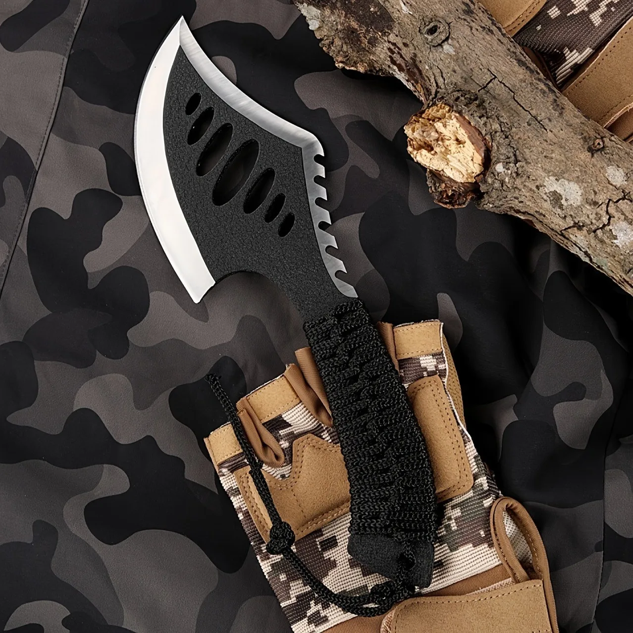 Outdoor jungle camping bone knife, portable knife, multifunctional tool, anti slip handle, stainless steel blade U9195