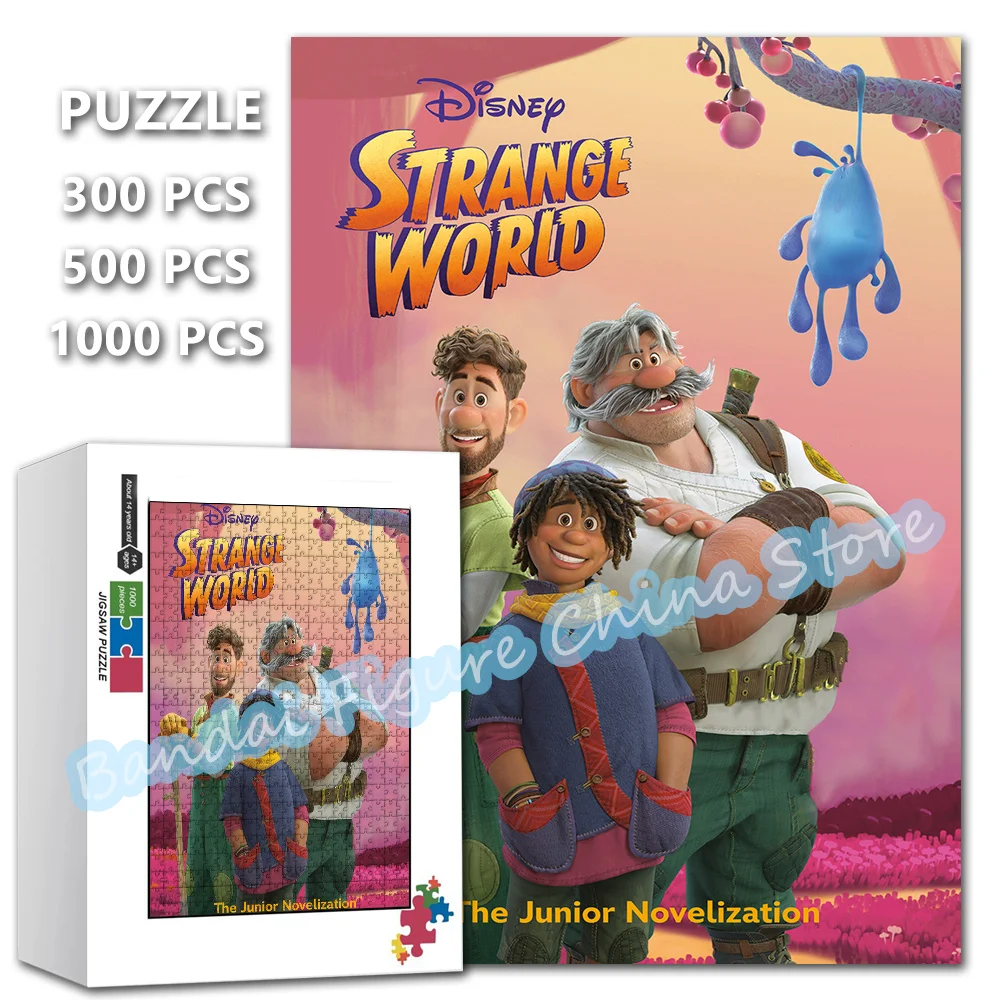 300/500/1000 Pieces Disney Cartoon Movines Jigsaw Puzzles Strange World Decompress Educational Puzzle for Kids Christmas Gifts