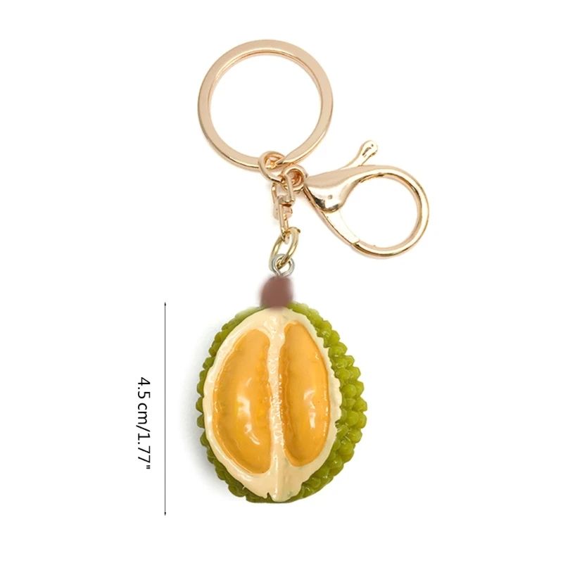 Elegante colgante llavero fruta Durian, colgante llavero fruta Durian imitación vibrante, elegante regalo para