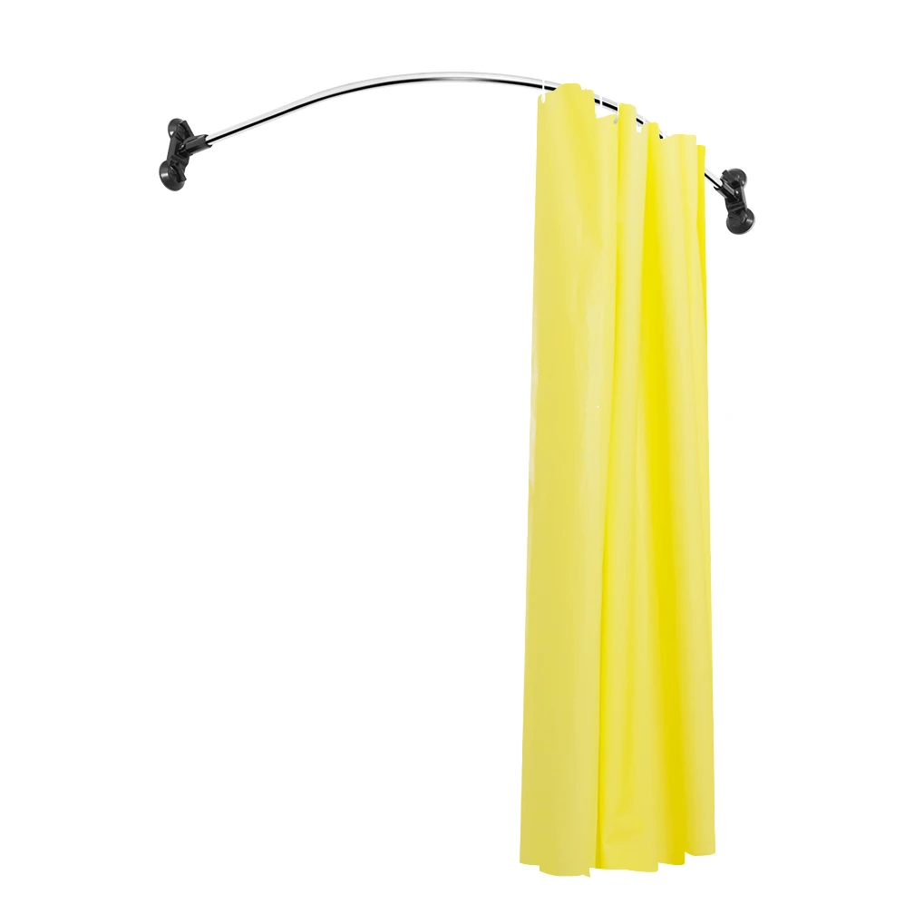 

95*95cm Stainless Steel Suction Cup Mounted Curved Shower Curtain Rod Arc Bathroom Rod Corner Shower Rod