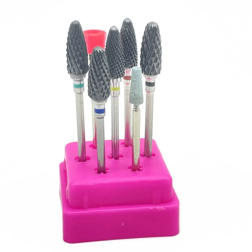 7 個フライスカッターマニキュアセットセラミックネイルドリルビット電気ドリルマニキュアマシンペディキュアトウモロコシコランダム