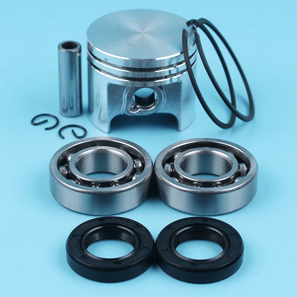 Imagem -03 - Pistão mm Pinos Anéis Circlips Kit Rolamentos Selos de Óleo para Stihl Ms170 017 ms 170 Motosserra Peças Reposição Reposição 37 mm