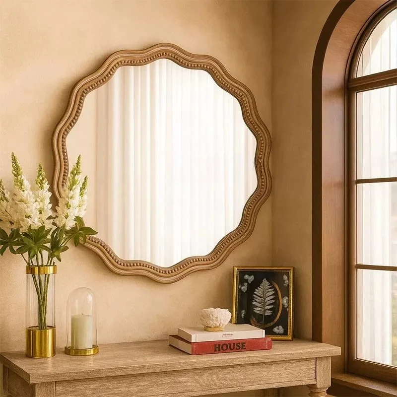 Luxury Vintage Mirror Aesthetic Living Room Nordic Modern Decoration Mirror Funky Dressing Table Spiegel Wand Home Decorations