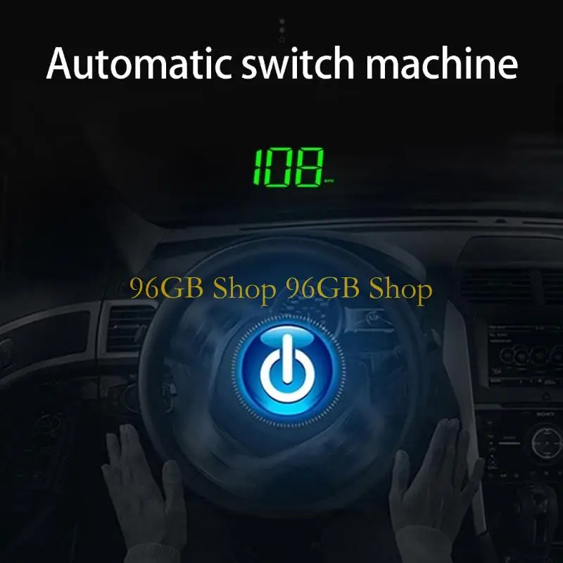 96GB Digital HUD Car Head Up Display Projector Monitoring Speed RPM And Water Temp