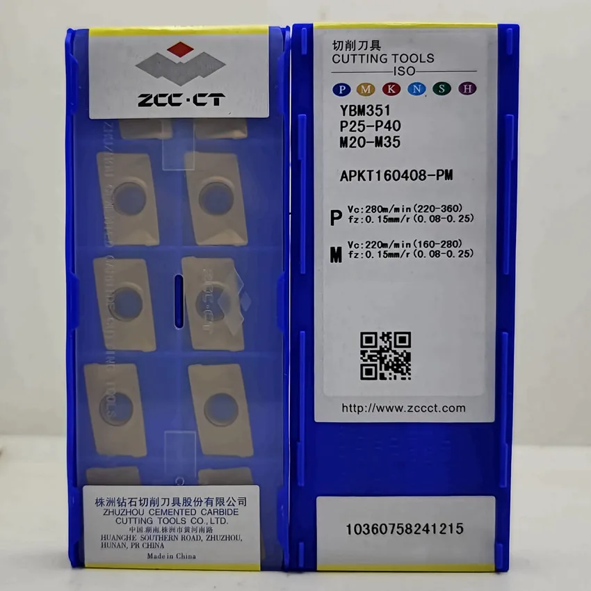 

APKT160408-PM YBM251/APKT160408-PM YBM253/APKT160408-PM YBM351 ZCC.CT APKT160408-PM CNC carbide inserts Milling insert 10pcs/box