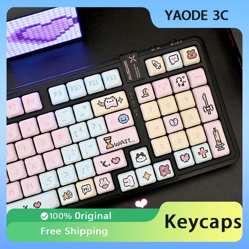 

Kilo Studio Mosaicbaby Keycaps Mechanical Keyboard Keycaps Customized Pixel PBT Cartoon Cute Keys for Girls Office Keyboard Gift