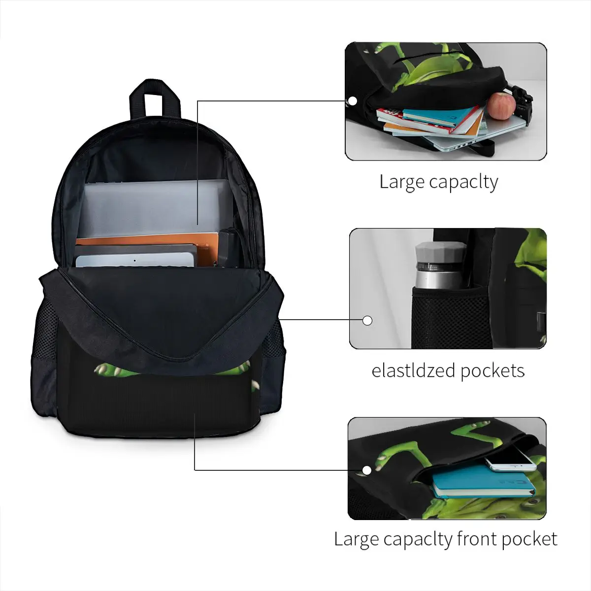 Mochilas escolares de grande capacidade para crianças, Mochilas Shrek para meninos e meninas, Mochila para laptop dos desenhos animados, Bolsa de ombro