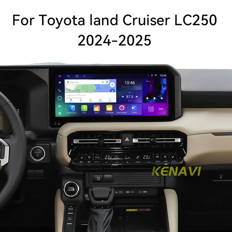 Radio estéreo para coche con pantalla Android de 12,3 pulgadas para Toyota Prado Land Cruiser LC250 2024 2025 Reproductor multimedia Navegación GPS Carplay Monitor de unidad principal automática Sistemas inteligentes