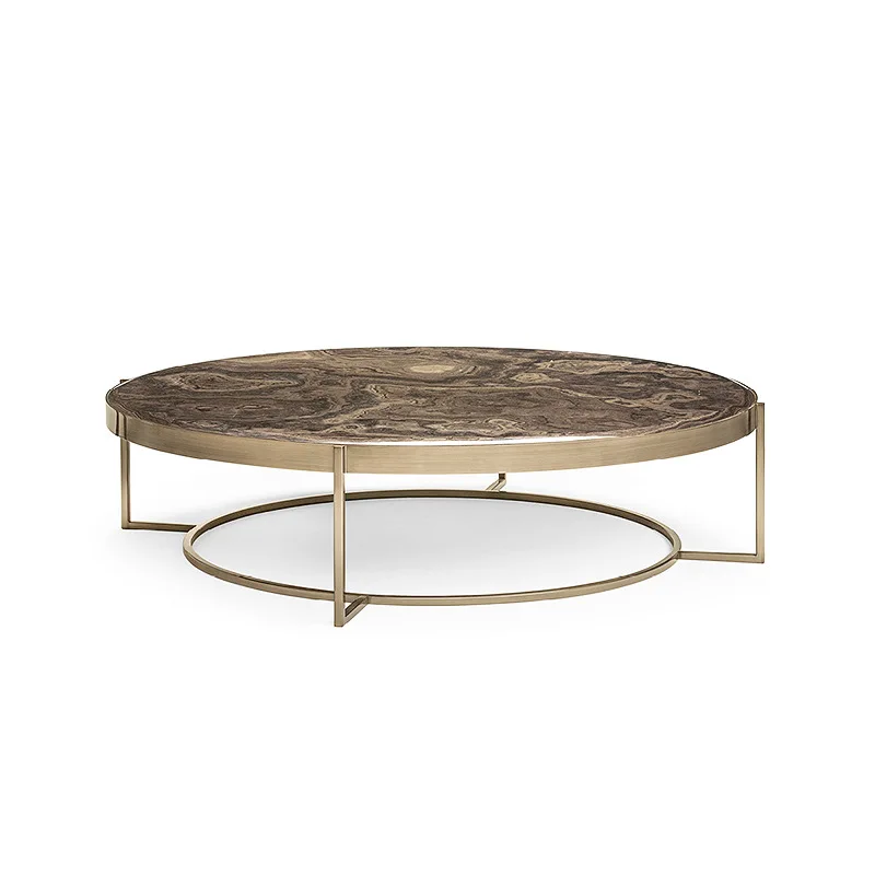 

Italian style, light luxury, marble, coffee table, modern, living room, round, stainless steel