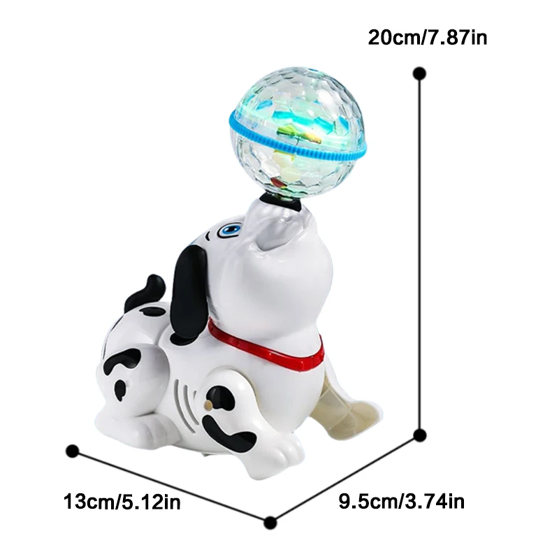 Giocattolo per cuccioli rotanti con palla acrobatica elettrica Design adorabile e carino con suono colorato e luce Regalo ideale per le vacanze per i bambini