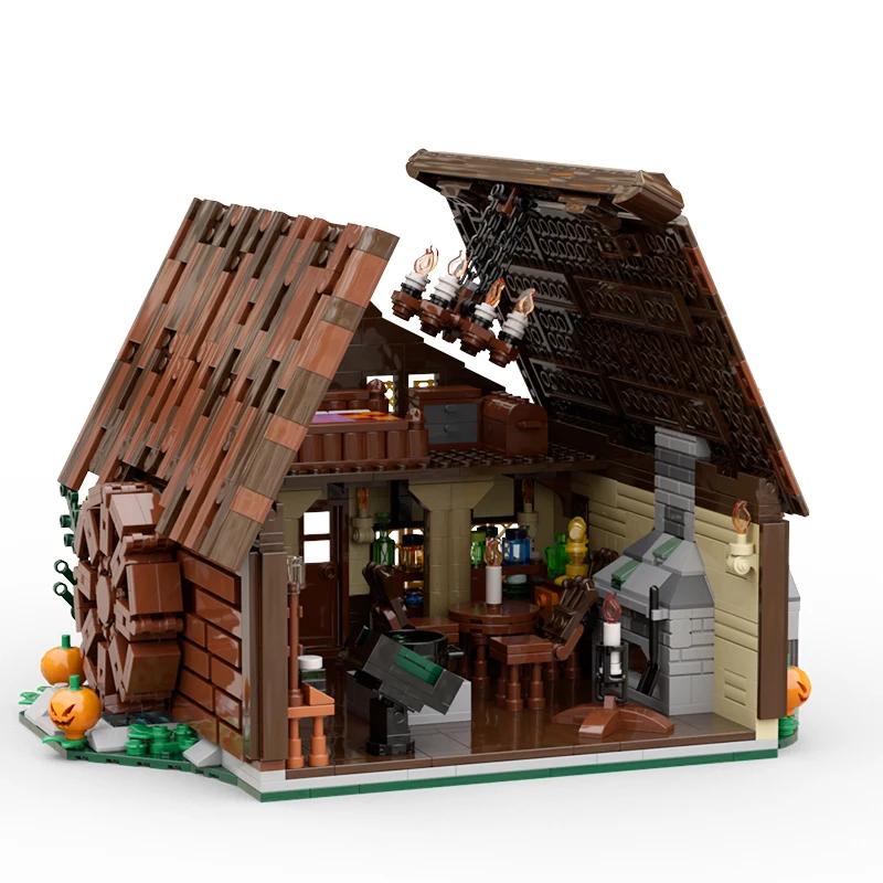 MCOER Ideas Movie Hocus Pocused Cottage Action Figures Brickheadz Crazy Witche House Building Blocks Halloween Kid Toys Gift