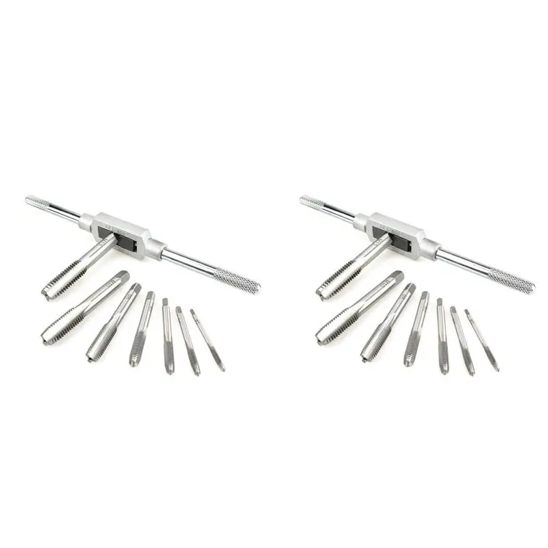 ABKJ-2X 8 In One Tap Tool Set Thread Metric Machine Hand Screw Thread Plug Taps Set