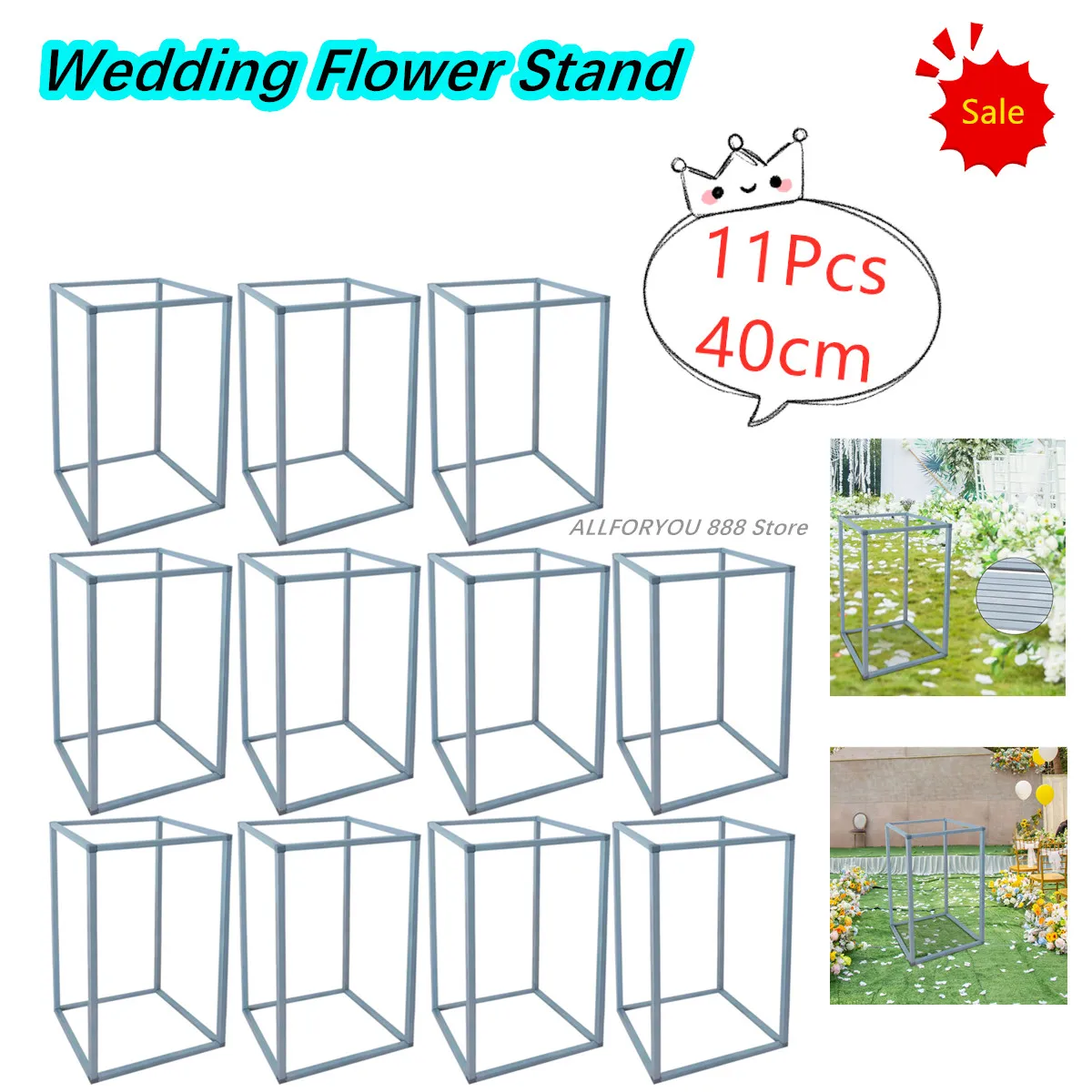 11Pcs 40cm Wedding Flower Stand Tabletop Metal Plating Floral Decor Vase Party Supply Backdrop Road Lead