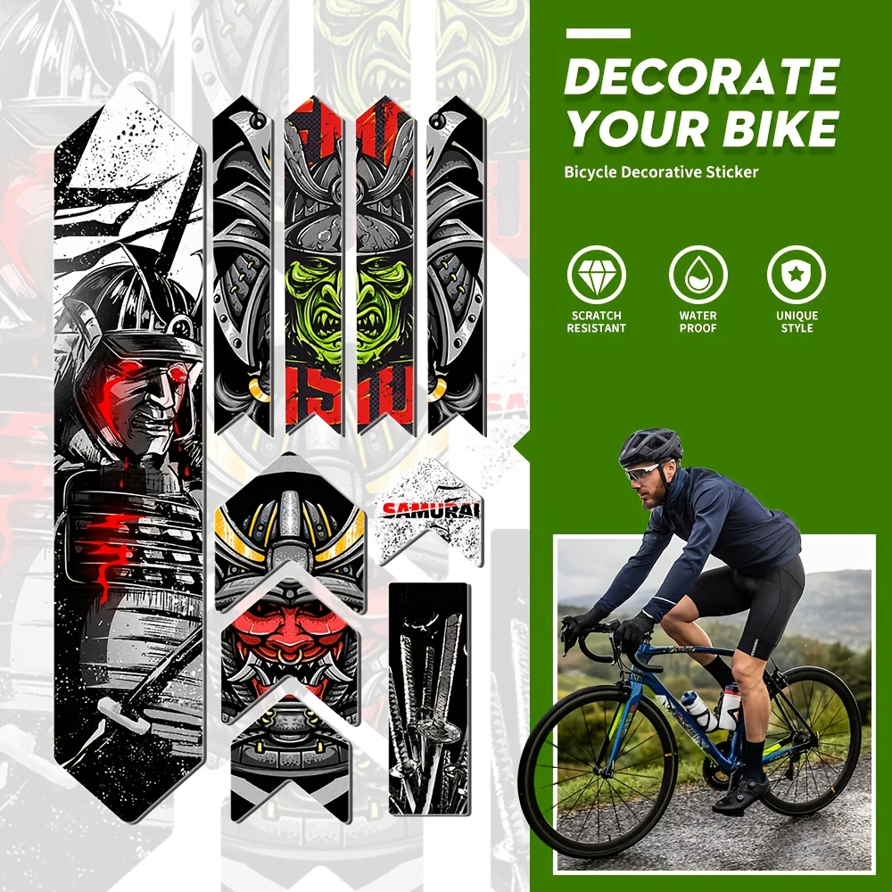 AliExpress NONE 1SET Cool Samurai Bicycle Frame Guard Sticker Set, Fit for Wallets, USB Drives, Calendars, Craft Boxes & Backpacks...