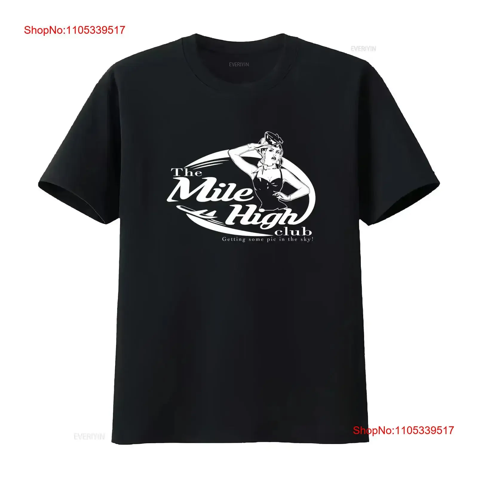 Mile High Club Pie In The Sky plane holiday T Shirt sex rude funny novelty vintage Washed fashion Stylish Versatile vintage