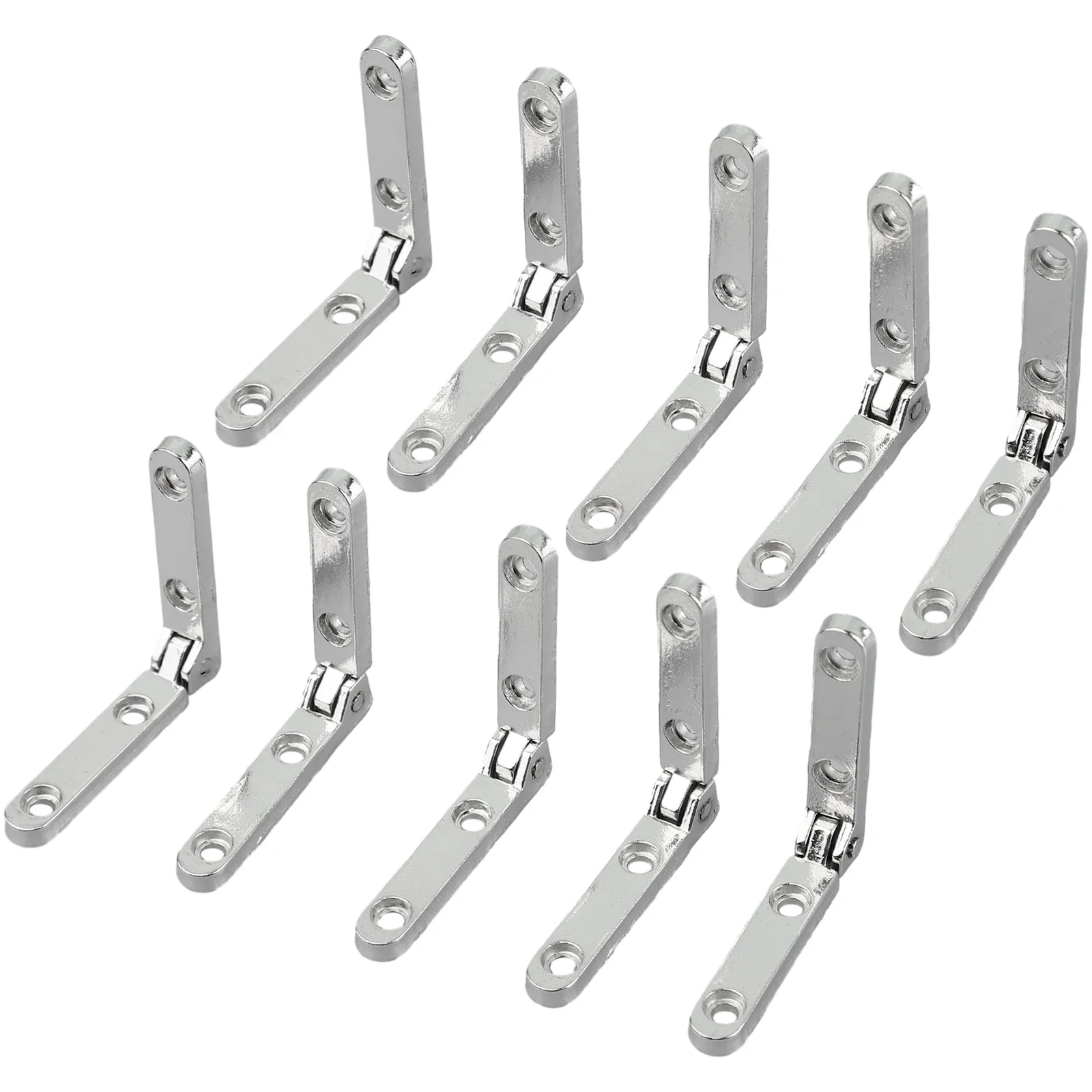 Furniture Spring Hinge Hardware Silver Support Hinge With 40 Pcs Screws Wooden Box 10 Pieces 30x30mm 90 Degree