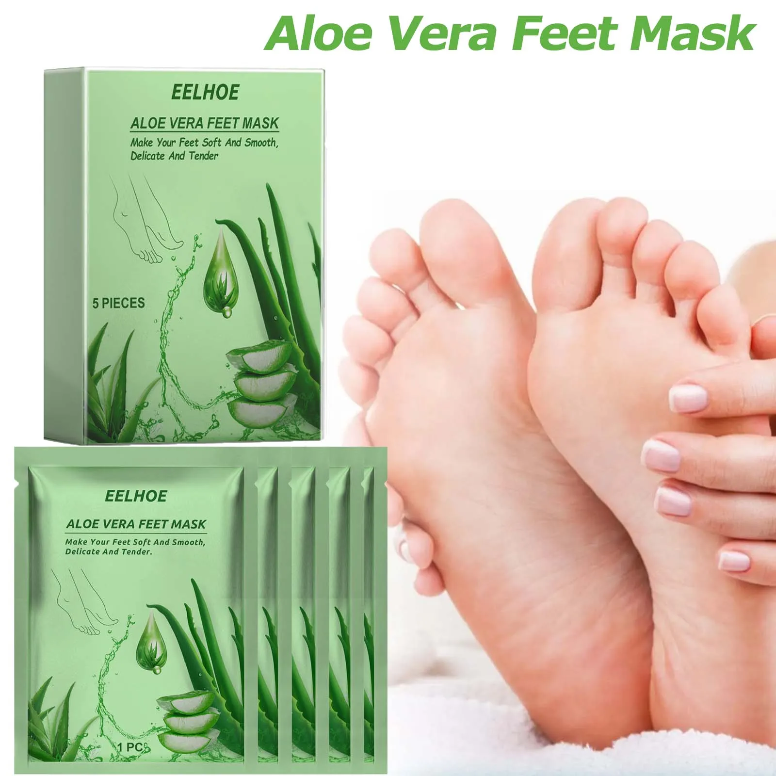 Aloe Vera Feet Mask Moisturizing Exfoliating Feet Mask Anti Drying Crack Remove Dead Skin Hydrating Foot Skin Care Foot Mask