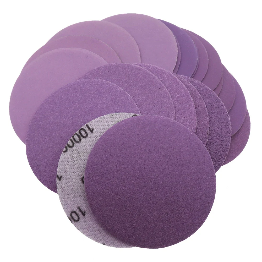 

1"(25mm) - 6"(150mm) Self-Adhesive Flocking Disc Sandpaper WET & DRY Purple Sanding Paper 60 80 100 120 150Grit to 10000Grit