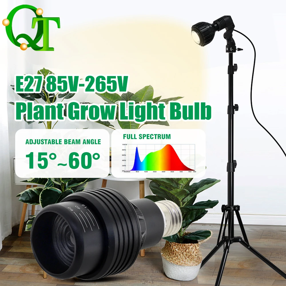

LED Plant Growth lLight Bulb 4000K/6000K 12W/24W E27 Adjustable Light Speed Angle Indoor Vegetable Fruit Potted Plant Lighting
