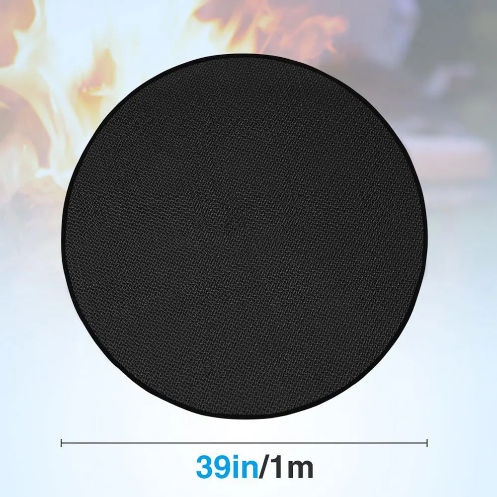 Round Fireproof Mats for Under Grill 3 Layers  Pads to Protect Your Outdoor Decks Patios Surfaces Durable Fire Pit Mats for BBQ