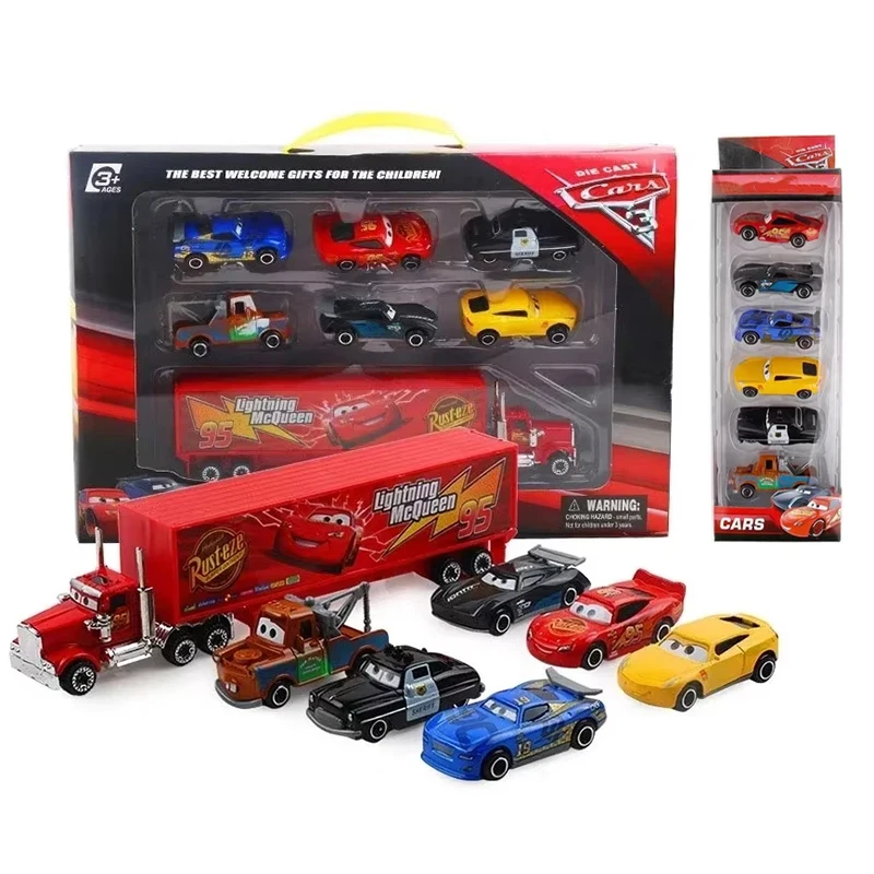 

6/7 шт. набор Pixar Cars Lightning Mcqueen Jackson Storm Mack дядя грузовик Dietcast металлическая модель автомобиля детские игрушечные транспортные средства подарок