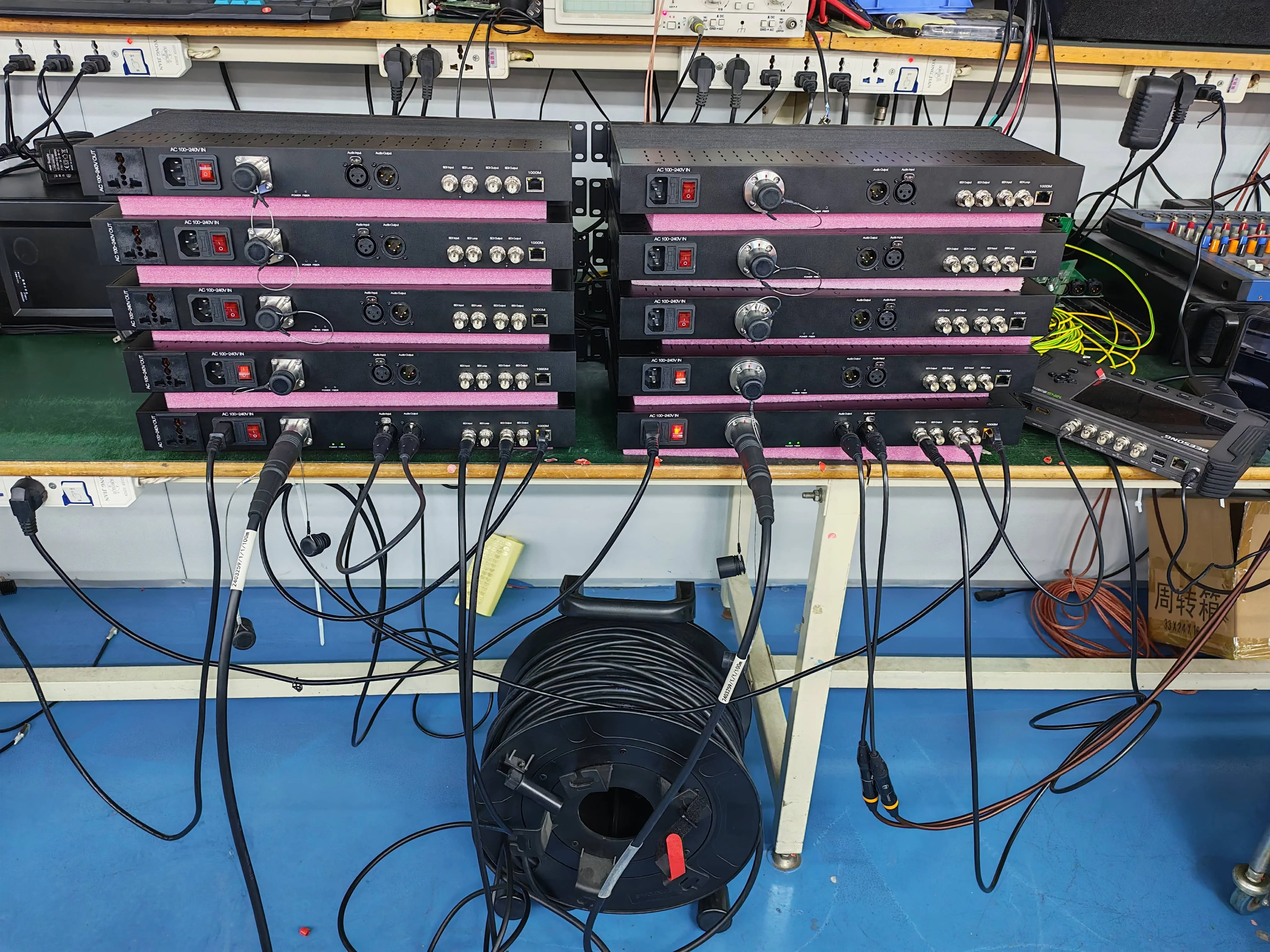 Bidirectional 3G SDI Fiber Transmission System with Bidirectional XLR Audio, 1GB Ethernet