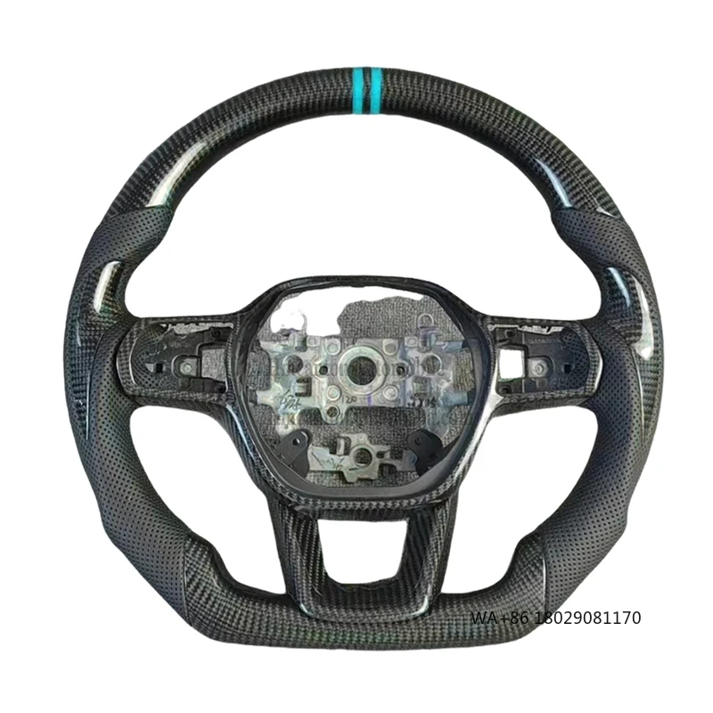 Factory Outlet Carbon Fiber Perforated Leather Wheel Fit for Honda Civic 11th Gen Car Steering Wheel