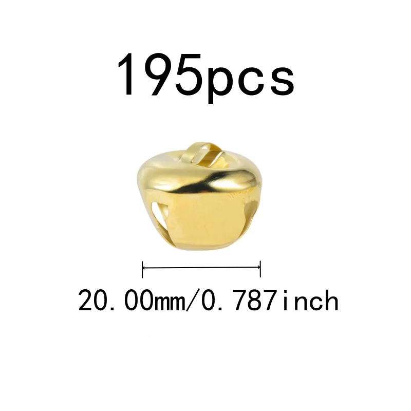 195 pcs 20mm Cross Bells, Clear Crisp Sound for Wedding Decoration, Cross Shape Design great for Pet Collar Charm, Gold