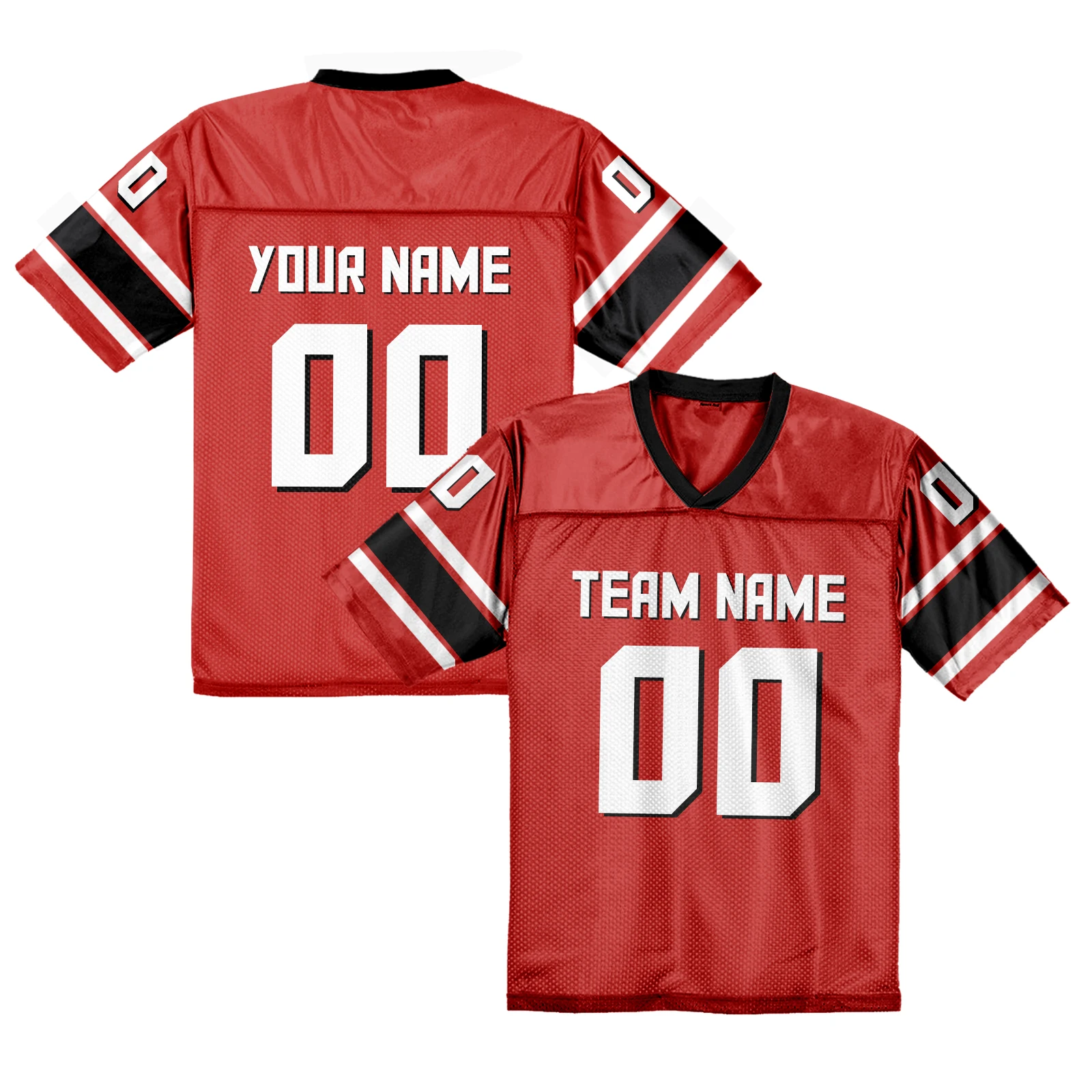 Camiseta de fútbol americano personalizada, camiseta de fútbol personalizada roja con nombre del equipo impreso, número, regalo para fanáticos para hombres, mujeres y jóvenes