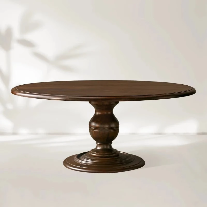 Solid wood round dining table, suitable for living room hotel apartment