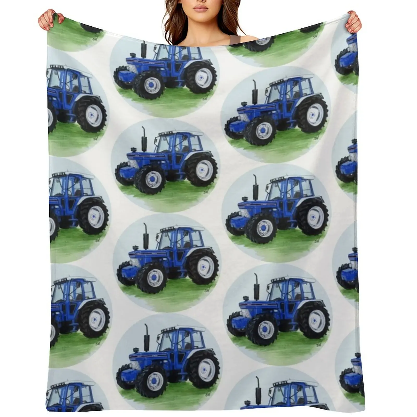 

Blue Classic Tractor Throw Blanket Thermals For Travel halloween Warm for sofa Blankets