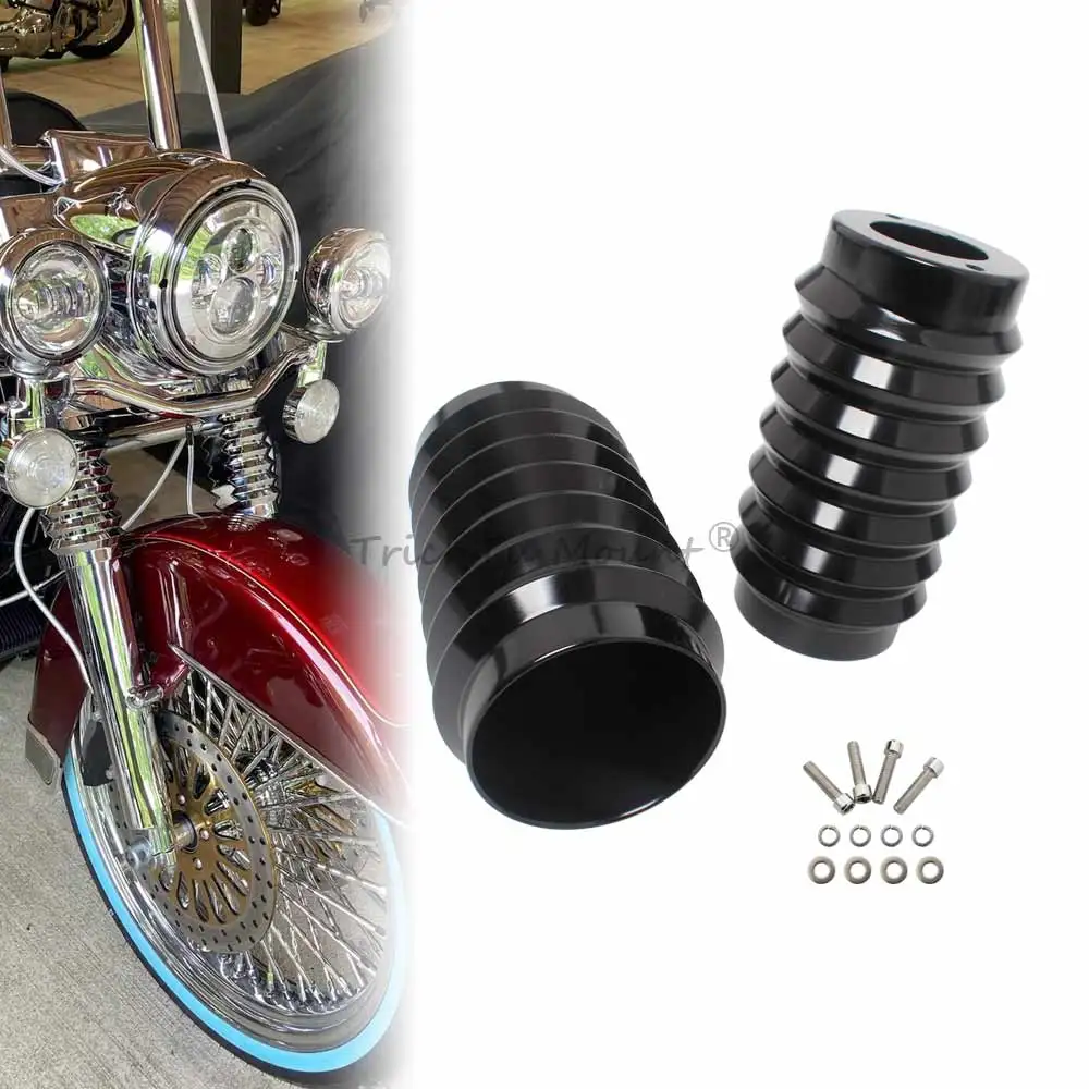 

Touring Motorcycle Retro Front Boots Slider Guard Shock Fork Slider Cover Protector For Harley Road Glid Road King Electra Glide