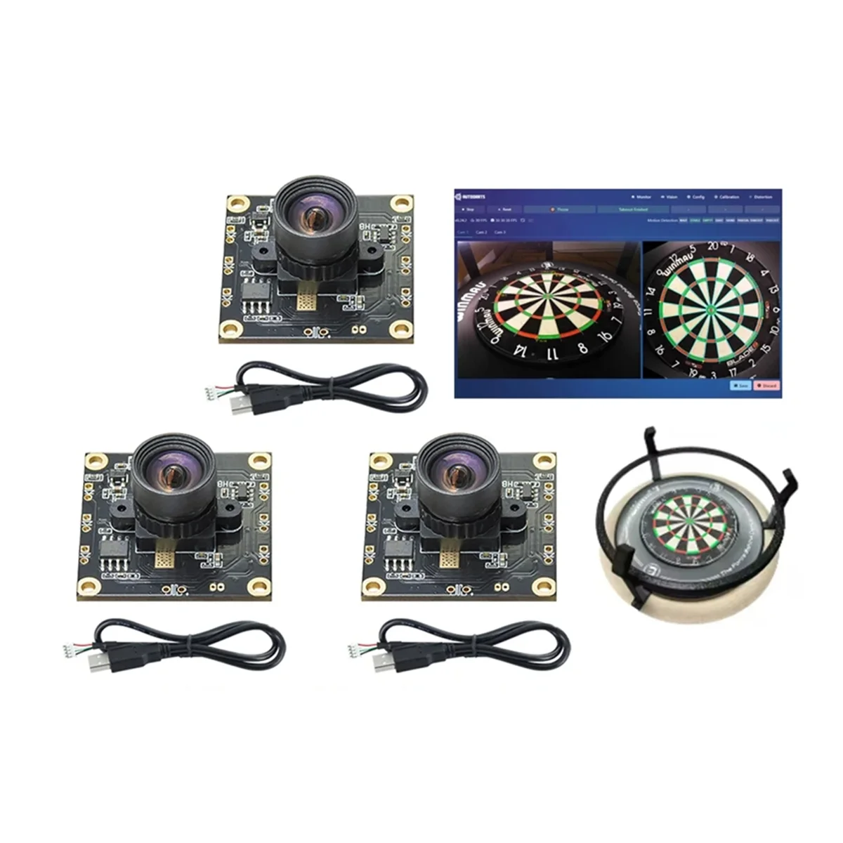 3 قطع OV9732 100 درجة 1280 × 720 30 إطارًا في الثانية وحدة كاميرا لـ Autodarts Io مع كابل 3 أمتار، مقاس PCB: 32 × 32 مم، وحدة الكاميرا #5
