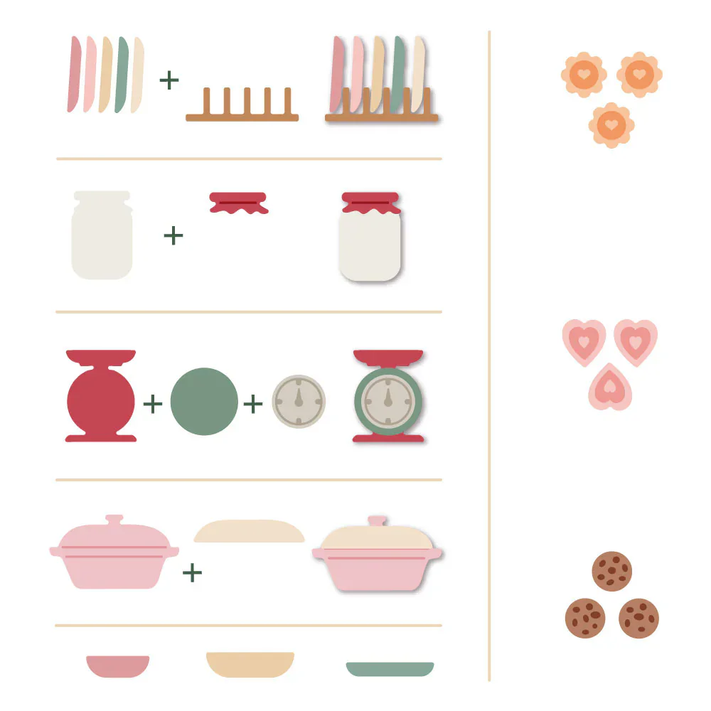 Hoosier Cabinet - Baking Add-On Christmas Cutting Dies for New 2024 Scrapbooking Paper Making Bee Frame Craft Card no Stamps