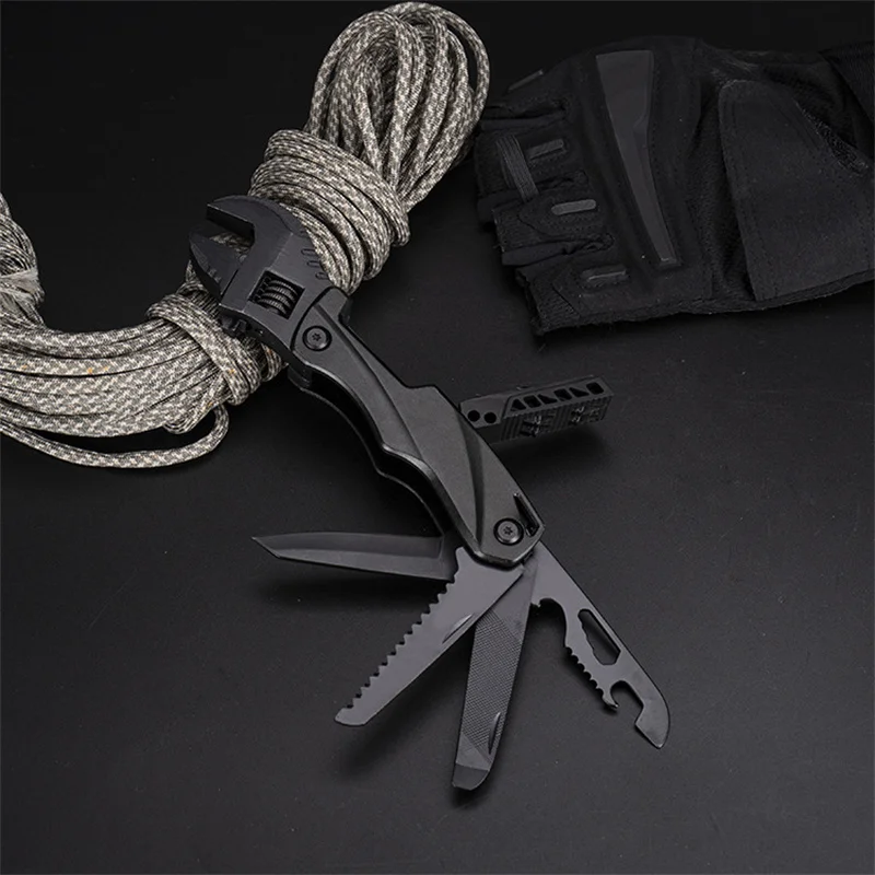 Multifunctional Wrench Pliers Outdoor Camping Tools Multipurpose Tool Pliers Folding Knife Saw Wrench Repair Tool