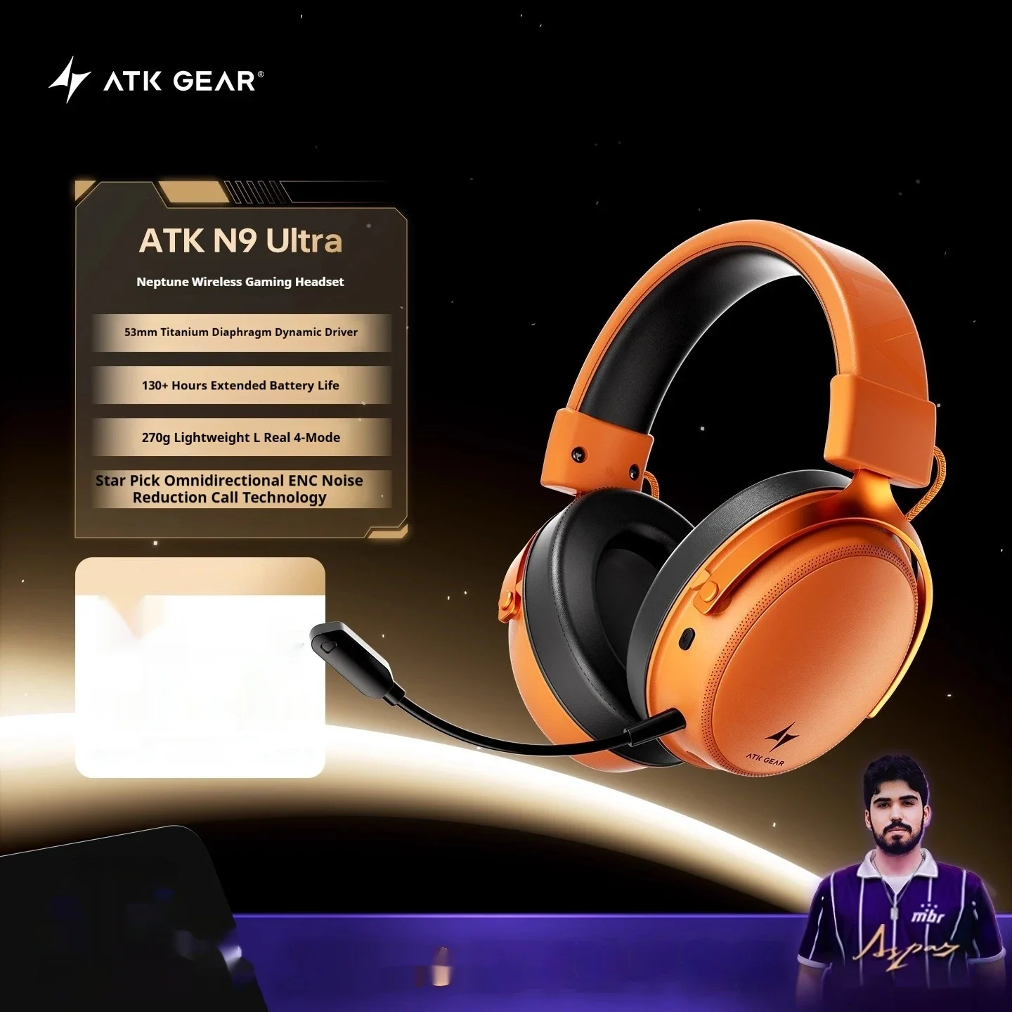 New ATK N9 Pro Ultra Headphones HiFi Wireless 3D Surround Quad