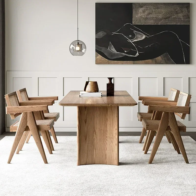 

Center Set Tables Restaurant Stone Center Dining Table Set 8 Chairs Floor Mid Century Modern Tavolo Pranzo Living Room Furniture