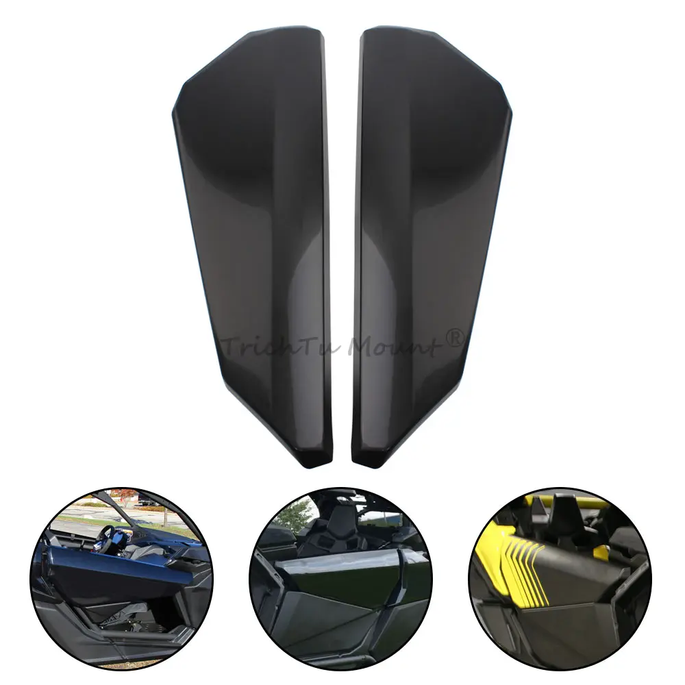 L&R UTV Front Upper Door Panels Kit Fits For Can-Am Maverick X3 Max Turbo R RR 2 Doors 2017-2024 Accessories Unpainted Black