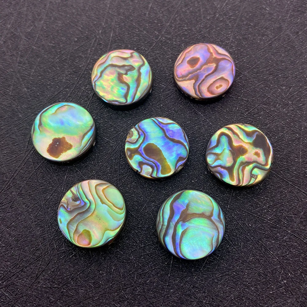 Natural Abalone Shell Beads Round Disc-shaped Loose Beads for Jewelry Making DIY Earrings Pendants Bracelet Necklace Accessories