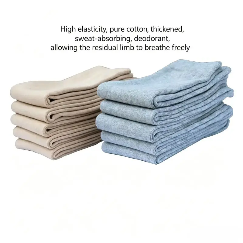 Thickened Pure Cotton Prosthetic Socks for Amputees, High Elasticity Residual Limb Socks Protective Cushion Sleeves view 2