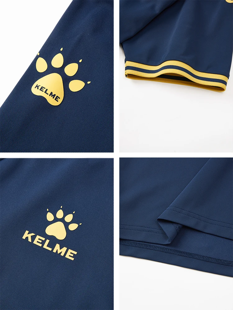 Kelme-Polo de treino de basquetebol masculino, manga curta, futebol, desporto, casual, primavera, verão, novo, 2024