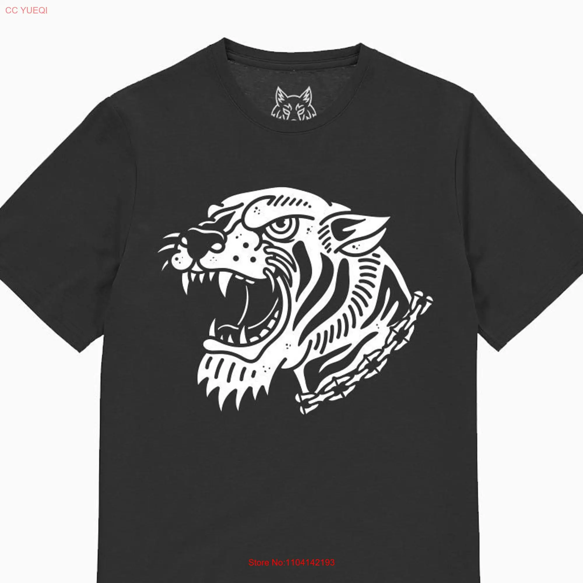 Tiger Panther Art Retro Urban Hiking Travel Organic Minimal Tattoo Design Funny T shirt Top Stipple Drawing