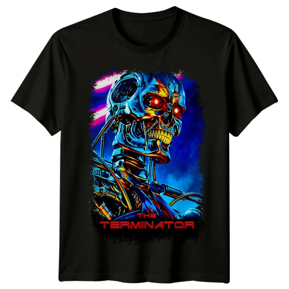 Terminator (1984) Movie Poster Inspired T-Shirt Retro 80s Style Graphic with Mechanical Design Unisex
