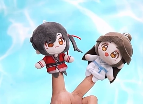 

Оригинальная мини-кукла Tian Guan Ci Fu Qinglian Lotus Series, настоящая плюшевая кукла на палец, подвеска Hua Cheng Xie Lian Push Doll