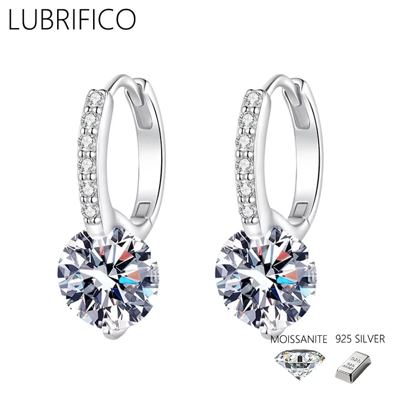 

2,0-4,0 карат муассанит, круглые серьги-гвоздики из стерлингового серебра 925 пробы, лабораторные серьги с бриллиантами для ювелирных изделий, свадебной вечеринки